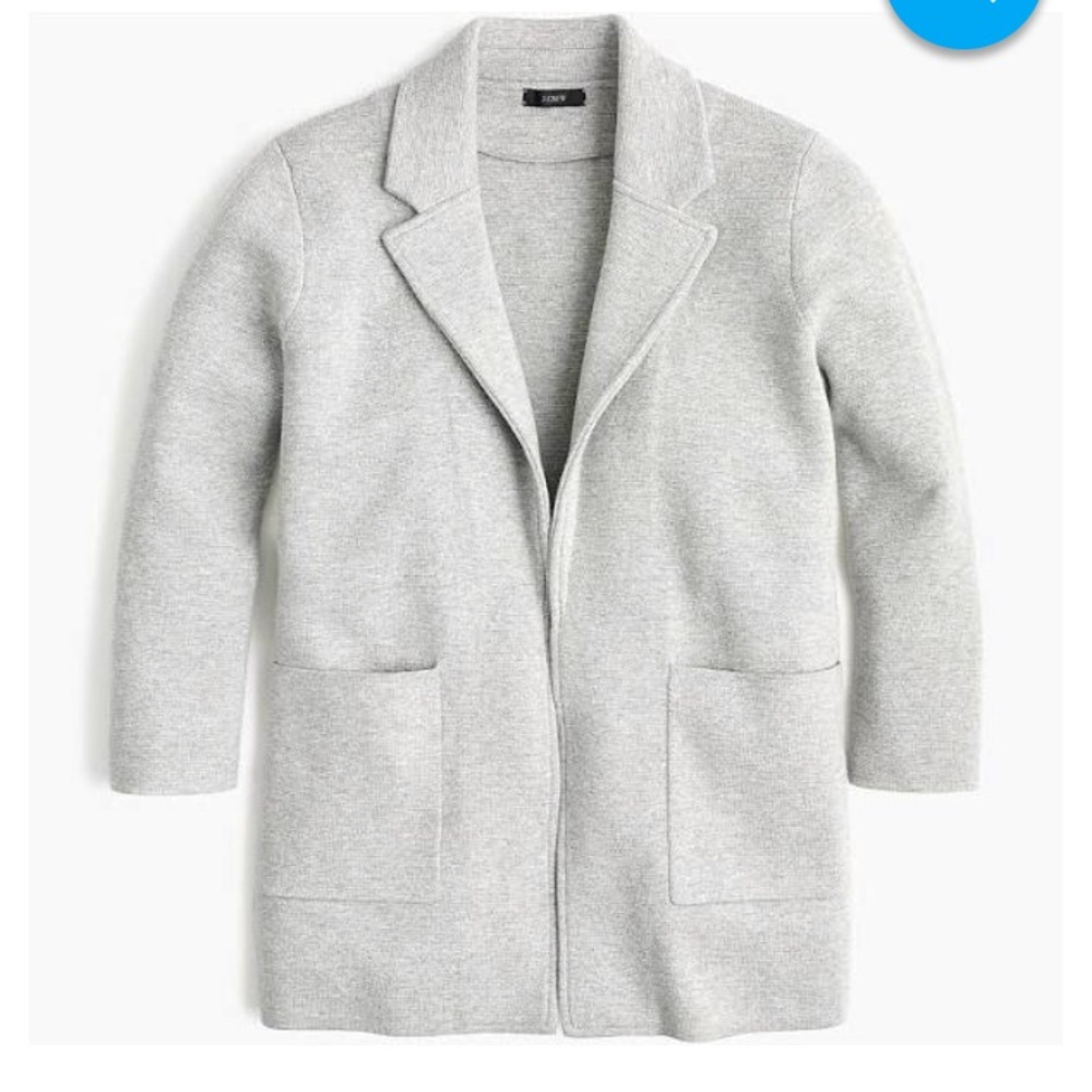 JCREW open front sweater blazer, grey, XXS